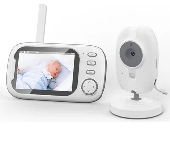 Monitor sem fio do Bebê,de 3,5 Polegadas, Ecrã LCD Infantil Câmera de Visão Noturna,Áudio em Dois sentidos,Sensor de Temperatura,Modo ECO,canções de Ninar