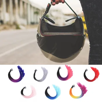 Novo Olho-captura de Capacetes para motociclistas de Cabelo Capacete Especial Rabo de cavalo Sujo Trança Decoração de Motocicletas Suprimentos Acessórios, Itens 7-Cores