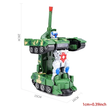 Deformado Tanque Robô Melhor Aniversário de Brinquedo Combact Tanque Elétrico Tanque Blindado Modelo de Brinquedos Deformação com Luz Led Militar