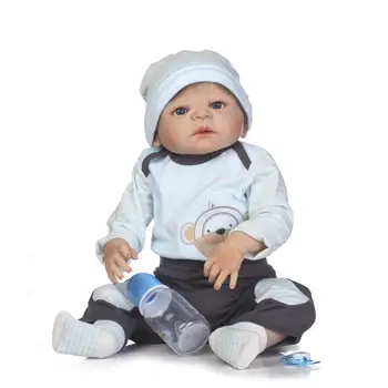 de corpo inteiro de silicone reborn dolls meninos boneca do bebê nasceu impermeável bebe realistas vinil macio 56cm 22inch meninas, brinquedos para crianças presente